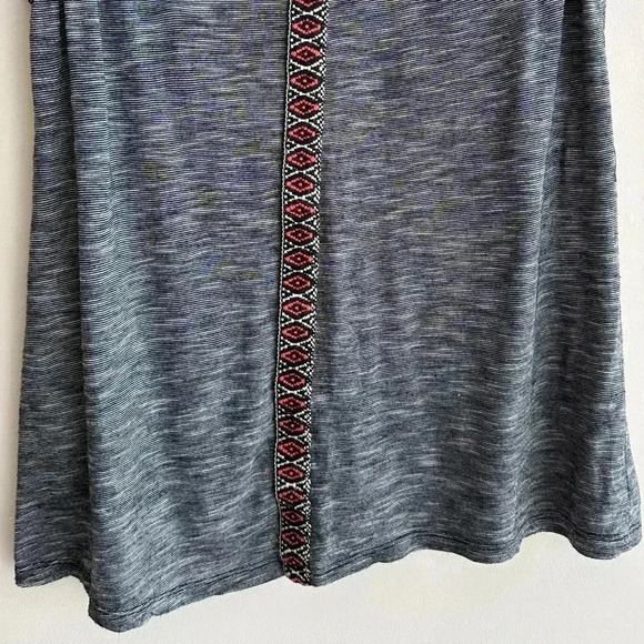 W5 Black and White Marble Striped Tank Top with Aztec Print Shoulders, Size Med - Picture 13 of 15